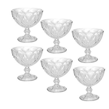 Imagem de Conjunto de 6 taças sobremesa vidro diamond 310 ml casart