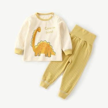 Imagem de Conjunto De Pijamas De Algodão Para Bebês Meninos E Meninas, Manga Lon