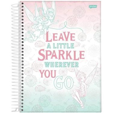 Imagem de Caderno Universitario 80fls Tinker Bell Fadas Disney CD Espiral Jandai
