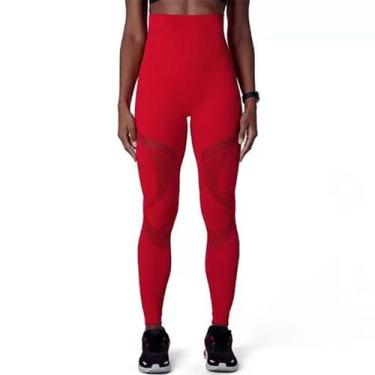 Imagem de Calça Legging Lupo Lsport Arrastão, Vermelho, Extra Grande