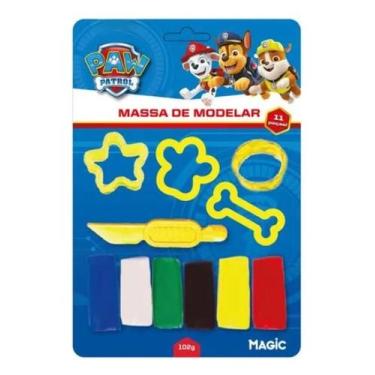 Imagem de Massinha De Modelar Patrulha Canina 6 Cores 4 Moldes E Faca Cor Azul -