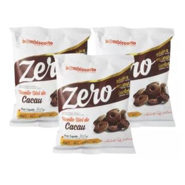 Imagem de Biscoito Zero Lactose Cacau Diet BomBiscoito 3un