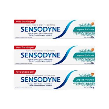 Imagem de Kit 3 unidades Creme Dental Limpeza Profunda 90g - Sensodyne
