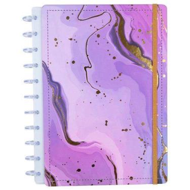 Imagem de Caderno Gran Lilás Médio M Disco Reposicionável Capa Dura Disko
