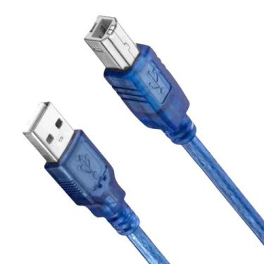 Imagem de Cabo USB A/B 30cm Azul Arduino Uno Mega - ACF