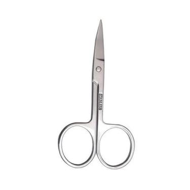 Imagem de Tesoura de Unhas Profissional Aço Inox Prata Ponta Reta Linha Basic - 