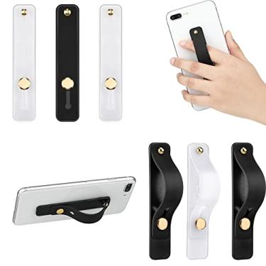 Imagem de Weewooday 6 peças de suporte de telefone celular alça telescópica para dedo suporte universal para a maioria dos smartphones (branco, preto)