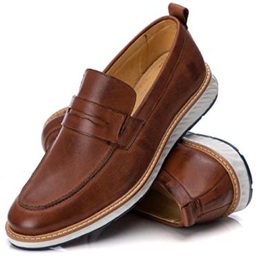 Imagem de Sapato Casual Masculino Iate Slip On Loafer Elite Couro Premium cor:Marrom;Tamanho:42