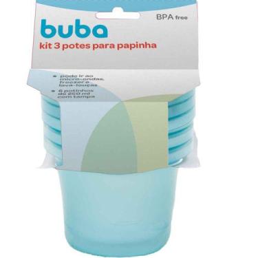 Imagem de Kit 3 Potes Com Tampa Azul - Buba