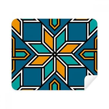 Imagem de Pano de limpeza de flores azul laranja Marrocos 2 peças tecido de camurça