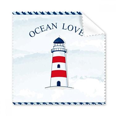 Imagem de Lighthouse Ocean Love Sea Sailing Blue pano de limpeza de tela de telefone limpador de óculos 5 peças
