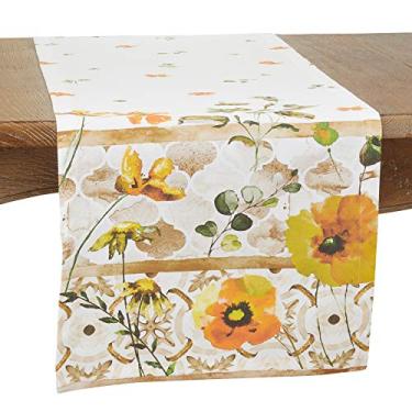 Imagem de SARO LIFESTYLE Juneau Collection Caminho de mesa com estampa floral, 40,64 cm x 182,88 cm, multi
