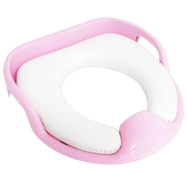 Imagem de Assento Sanitário Redutor Infantil Almofadado Acolchoado com Alça Portátil Rosa Brinqway BW-073RS