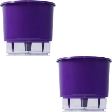 Imagem de Vaso Raiz Autoirrigavel N3 16X14 Roxo Anti Dengue 2 Peças