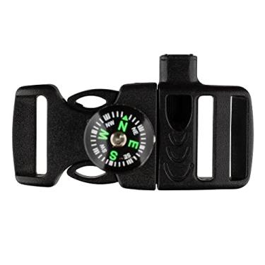 Imagem de West Coast Paracord - Fivela utilitária preta de 5/8" – 2-1 – Apito e bússola de alta frequência – Ótimo para caminhadas, acampamento e quaisquer outras atividades ao ar livre – 5 polegadas – pacote com 10