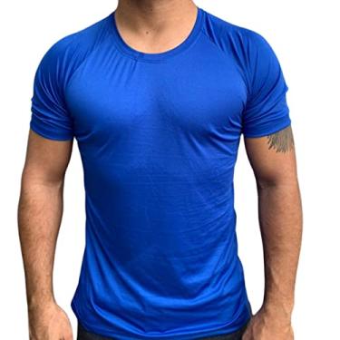 Imagem de Camiseta Esporte Treino Academia Básica Masculino 100% Poliéster (GG, Azul Royal)