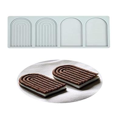 Imagem de Molde de fondant de bolo oco para janela e porta de silicone para decoração de topo de bolo de chocolate cupcake chocolate doce pasta de goma de argila