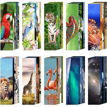 Imagem de 200 Pieces Animal Bulk Bookmarks for Kids - Cool Book Markers for Students - Vivid Cute Colorful Book Mark for Book Lovers to Help Read - Inspirational Paper Bookmarks Bulk for Adults Teenage Kids