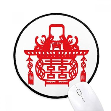Imagem de Tapete de mouse com estampa de lótus de lanterna vermelha chinesa para computador