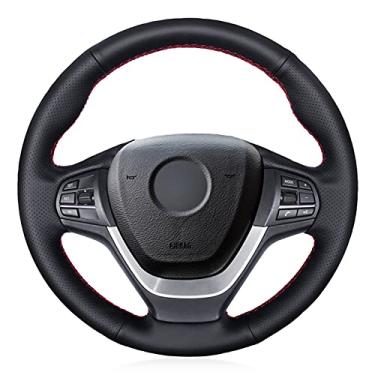 Imagem de Capa de volante de carro confortável e antiderrapante costurada à mão preta, adequada para BMW F25 X3 2011 2012 2013 a 2015 F26 X4 2014 2015 2016