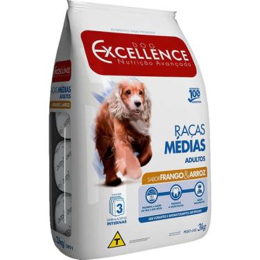 Imagem de Ração Seca Dog Excellence Frango e Arroz para Cães Adultos Raças Médias - 3 Kg