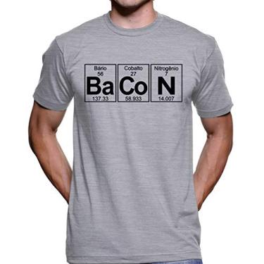 Imagem de Camiseta Amo Bacon Química Nerd 1009 (Cinza Mescla, G)