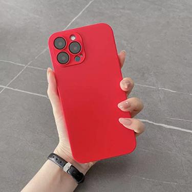 Imagem de Capa de celular de vidro fosco com lente de safira para Iphone 11ProMax 12PMax 13ProMax 13Pro 12Pro 11Pro 14ProMax 14Pro, vermelho, para IP 13