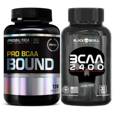 Imagem de Kit Bcaa Bound 120 Caps Probiotica + Bcaa 30 Caps Black Skull - Probió
