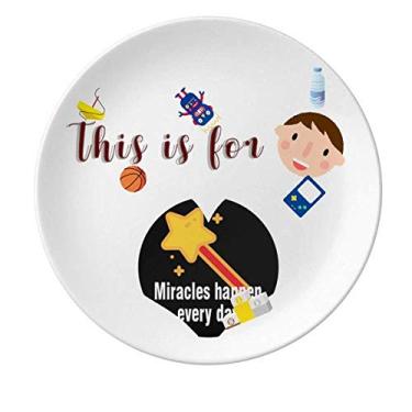 Imagem de Miracles Happen Every Day Prato de porcelana Jantar Redondo Prato Boy Man