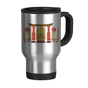 Imagem de Caneca de viagem Lantern Memorial Gateway China Town com tampa flip em aço inoxidável copo de carro copo térmico