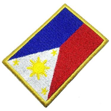 Imagem de Bandeira Filipinas Patch Bordado Para Uniforme Camisa Kimono - Br44