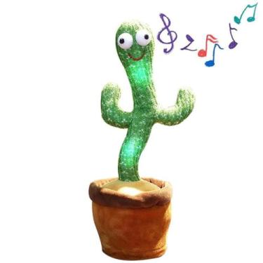 Imagem de Cacto dançante e falante Brinquedo Interativo que Repete Grava Pisca Toca Músicas Original LCS Eletrônicos