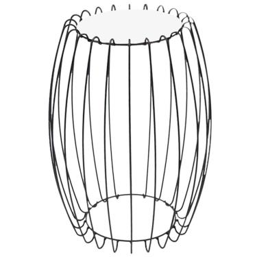 Imagem de Mesa Apoio Lateral 43 cm Tampo Vidro Branco Base Metal Preto Nacc