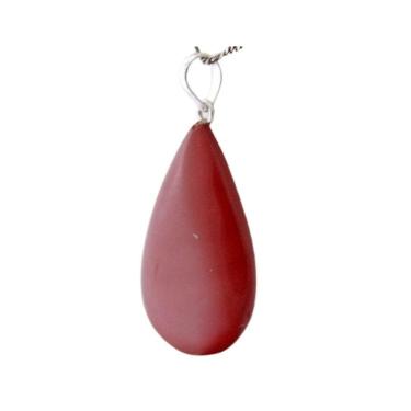 Imagem de Colar Gota Pedra Jaspe Vermelho Montagem Prata 950