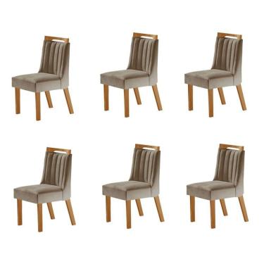 Imagem de Kit 6 Cadeiras Lottus Cinamomo/Capuccino - Lj Móveis