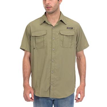 Imagem de Camiseta masculina Little Donkey Andy FPS 50+ proteção UV, camisa de pesca de manga curta, respirável e secagem rápida Taupe GG