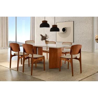 Imagem de Sala de Jantar com Vidro 8 Cadeiras 2,20x1,10m - Arizona-Turquia - Espresso Móveis