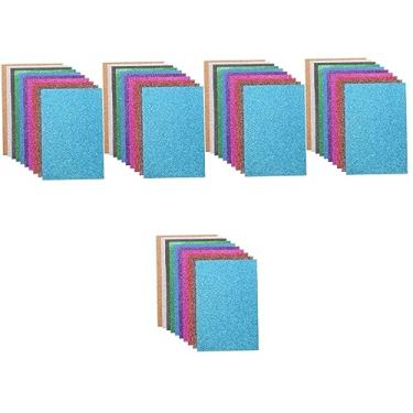Imagem de Lurrose 100 Folhas glitter a4 adesivo glossy cartolina brilhante estoque de cartão de brilho a4 ofício colorido brilhante artesanal Material