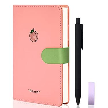 Imagem de FLYING EAGLE Mini diário rosa fofo recarregável A6 caderno de capa dura com caneta, 127 folhas 100 g/m², papel pêssego