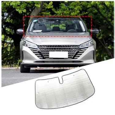 Imagem de Para-brisa de carro compatível com Nissan Altima 2008-2024, protetor de viseira de sol dobrável bloqueia os raios UV mantém seus acessórios de refrigerador de carro (estilo ventosa)