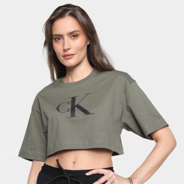 Imagem de Camiseta Cropped Calvin Klein Relevo Pino Feminina-Feminino