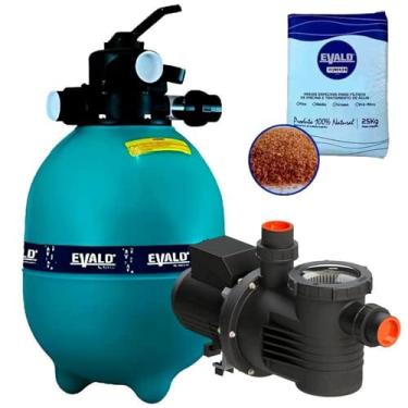 Imagem de EVALD Filtro Piscina FPEV-15 com Bomba BPEV-17 1,2 CV e 25 kg Areia by DANCOR