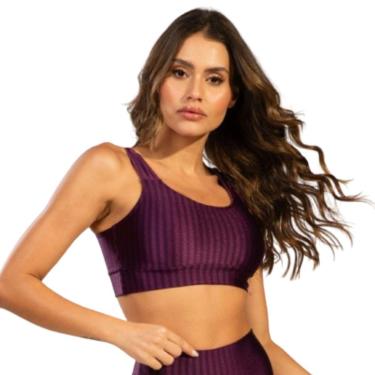 Imagem de Top Fitness Plus Size New Zig 3D Plus Size Vekyo Com Bojo Removível Alta Compressão Academia-Feminino