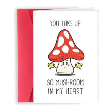 Imagem de Londue Lovely Mushroom Cartão de Dia dos Namorados para Ele Ela, Presente de Aniversário Romântico para Marido Esposa, Cartão de Aniversário Engraçado Namorado Namorada, You Take Up So Mushroom in My