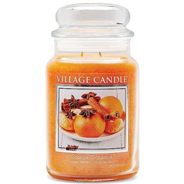 Imagem de Village Candle Pote de boticário de vidro grande laranja canela perfumada, 600 g
