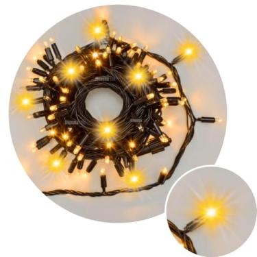 Imagem de kit 1 ou 3 un Cordão 10m 100 leds(80 Fixo 20 Strobo) Interno Casa Com Conector M/F (1, Led Quente | Strobo Quente - 220v)