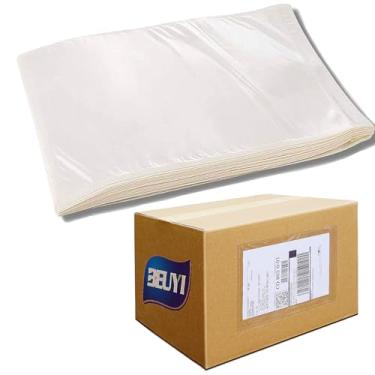 Imagem de BEUYI 2,5 Mil Premium 17.8 cm x 25.4 cm Sacos de etiqueta de envio adesivo transparente, envelopes para lista de embalagem, capas de documentos de envio de plástico resistente (embalagem com 100)