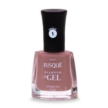Imagem de Esmalte Risqué Diamond Gel Cor Espumante Rosé 9,5ml, Espumante Rose