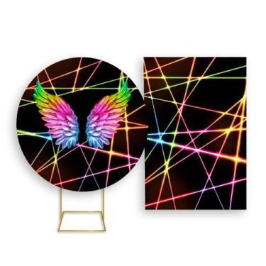 Imagem de Painel De Festa Redondo 1,50x1,50 + Painel Vertical 1,50x2,20 - Fios E