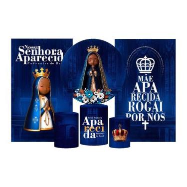 Imagem de Kit Casado Nossa Senhora Aparecida Painel Redondo +Trio - Prime Decor 